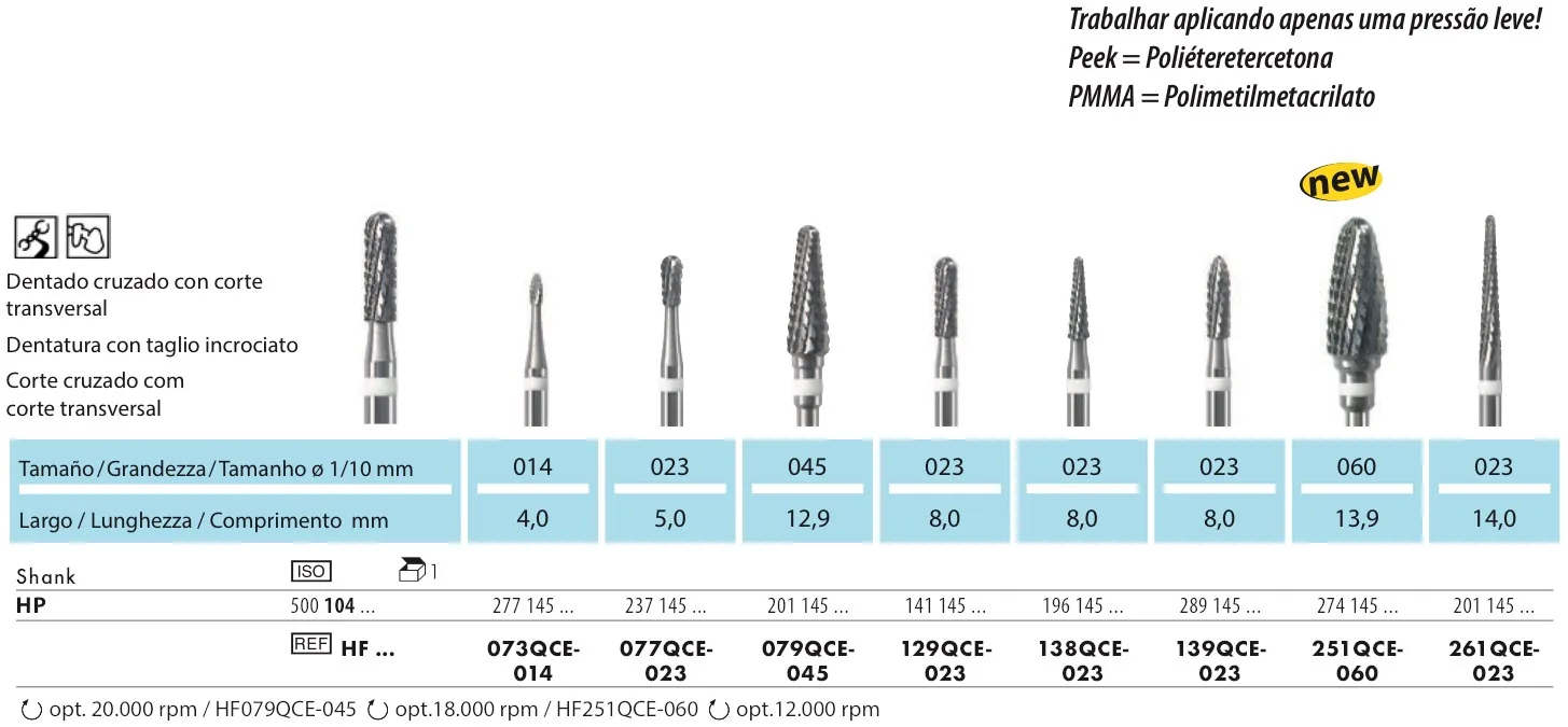 Fresa QCE per PEEK/PMMA